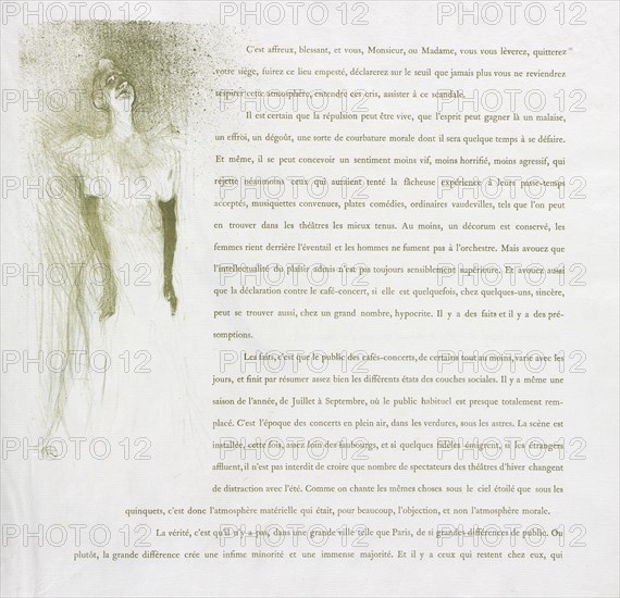Yvette Guilbert-French Series:  No. 3, 1894. Henri de Toulouse-Lautrec (French, 1864-1901). Lithograph