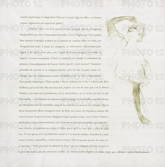Yvette Guilbert-French Series:  No. 7, 1894. Henri de Toulouse-Lautrec (French, 1864-1901). Lithograph