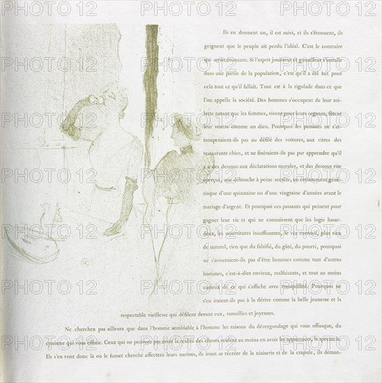 Yvette Guilbert-French Series:  No. 14, 1894. Henri de Toulouse-Lautrec (French, 1864-1901). Lithograph