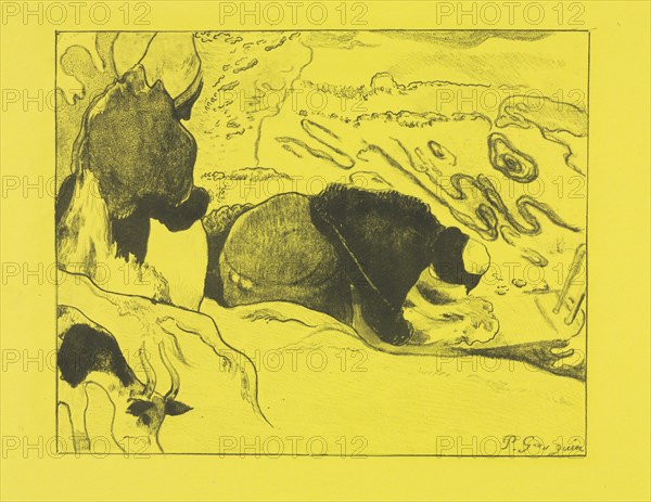 Volpini Suite: Laundresses (Les Laveuses), 1889. Paul Gauguin (French, 1848-1903). Zincograph; sheet: 50 x 64.9 cm (19 11/16 x 25 9/16 in.); image: 20.8 x 26 cm (8 3/16 x 10 1/4 in.)