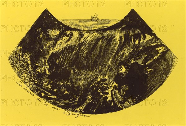 Volpini Suite:  Dramas of the Sea (Les Drames de la Mer), 1889. Paul Gauguin (French, 1848-1903). Zincograph; sheet: 50 x 65 cm (19 11/16 x 25 9/16 in.); image: 17.2 x 27.4 cm (6 3/4 x 10 13/16 in.)