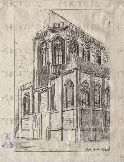 The Apse of the Church of St. Martin-sur-Renelle, 1860. Charles Meryon (French, 1821-1868). Etching