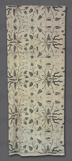 Sarong, 1850s-1860s. Indonesia, Java, 19th cenetury. Plain weave cotton; resist dyed; overall: 101.3 x 247.6 cm (39 7/8 x 97 1/2 in.).