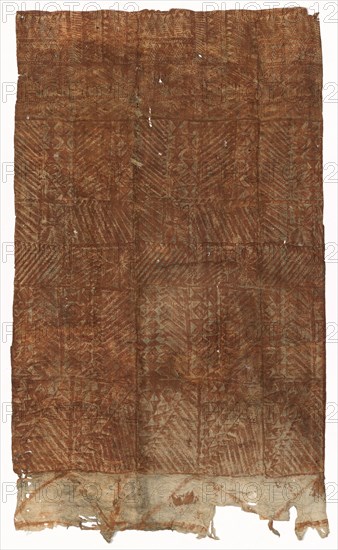 Panel, early 1800s. Oceania, Polynesia, Samoa ?, early 19th century. Tapa cloth, printed; overall: 90.2 x 153 cm (35 1/2 x 60 1/4 in.)