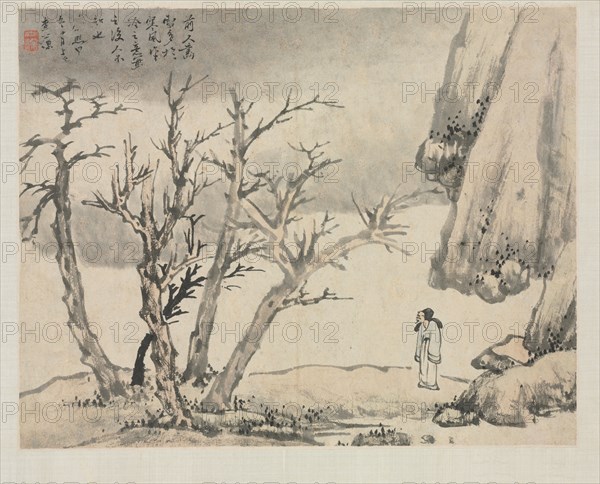 Landscape Album in Various Styles: Snowy Landscape, 1684. Zha Shibiao (Chinese, 1615-1698). Album leaf, ink and light color on paper; overall: 29.9 x 39.4 cm (11 3/4 x 15 1/2 in.).