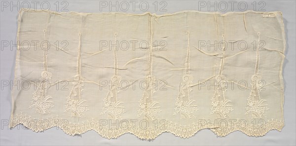 Sleeve, c. 1875-1900. Philippines, late 19th century. Plain weave piña cloth with embroidery; overall: 48.3 x 102.9 cm (19 x 40 1/2 in.).