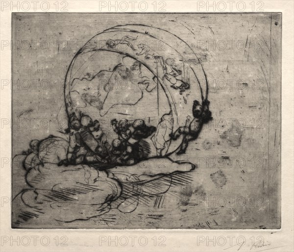 Cupids Leading the World, 1881. Auguste Rodin (French, 1840-1917). Drypoint; platemark: 20.1 x 25 cm (7 15/16 x 9 13/16 in.); sheet: 27.5 x 34.9 cm (10 13/16 x 13 3/4 in.)