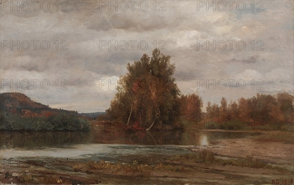 Gray Day on the Esopus, 1882. Jasper F. Cropsey (American, 1823-1900). Oil on canvas; unframed: 32.4 x 51 cm (12 3/4 x 20 1/16 in.).