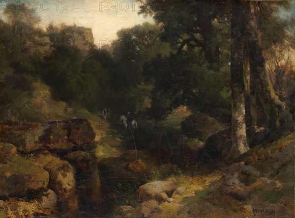 The Dell, 1878. Thomas Moran (American, 1837-1926). Oil on canvas; unframed: 26 x 35.2 cm (10 1/4 x 13 7/8 in.).