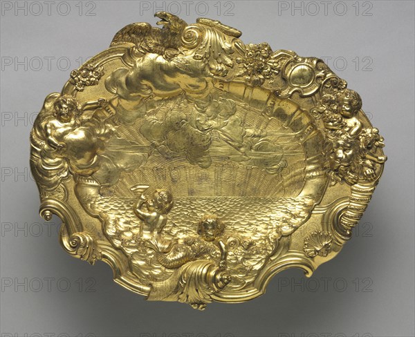Basin, c. 1725-40. England or Germany, 18th century. Gilt bronze; overall: 31.9 x 38.5 cm (12 9/16 x 15 3/16 in.).