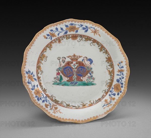 Dinner Plate, 1760-1770. China, Chinese Export, 18th century. Porcelain; diameter: 22.6 cm (8 7/8 in.).