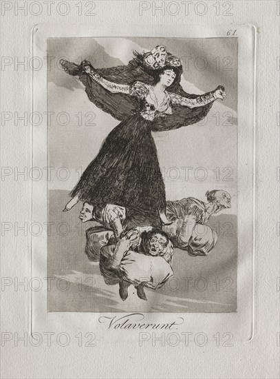 Ochenta Caprichos:  Volaverunt, 1793-1798. Francisco de Goya (Spanish, 1746-1828). Etching and aquatint