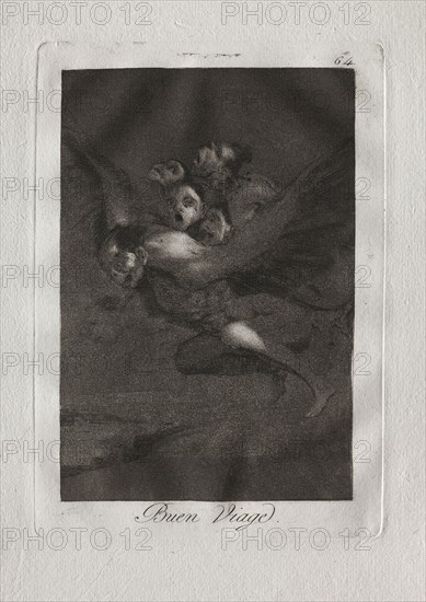 Ochenta Caprichos:  Bon Voyage, 1793-1798. Francisco de Goya (Spanish, 1746-1828). Etching and aquatint