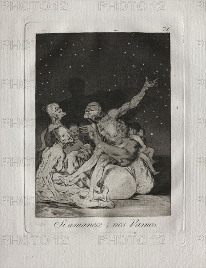 Ochenta Caprichos:  When Day Breaks We Will Be Off, 1793-1798. Francisco de Goya (Spanish, 1746-1828). Etching and aquatint