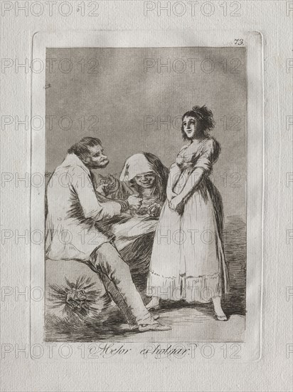 Ochenta Caprichos:  It is Better to be Lazy, 1793-1798. Francisco de Goya (Spanish, 1746-1828). Etching and aquatint