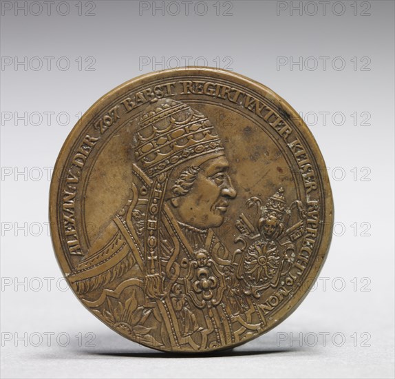 Portrait of Antipope Alexander V, c. 1574-1576. Tobias Wolff (German, 1606). Kelheim stone (fine-grained limestone); diameter: 4.2 cm (1 5/8 in.)