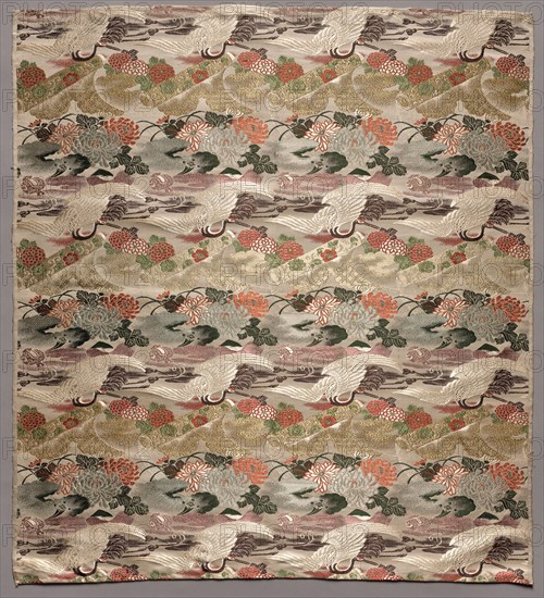 Length of Textile, late 1800s-early 1900s. Japan, late 19th-early 20th century. Silk, metallic thread; average: 75 x 68.5 cm (29 1/2 x 26 15/16 in.)