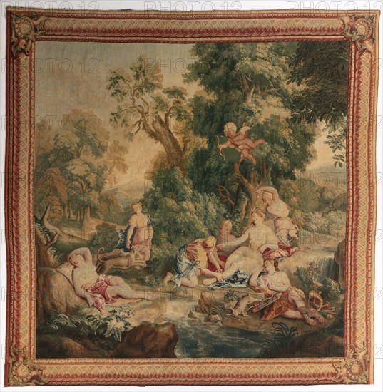 Diana's Return from the Chase (from Set of Ovid's Metamorphoses), 1704-1731. Gobelins (French). Tapestry weave; overall: 330.2 x 324.5 cm (130 x 127 3/4 in.)