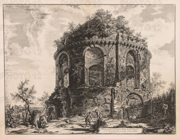 Views of Rome:  The So-called Tempio della Tosse, near Tivoli, 1763. Giovanni Battista Piranesi (Italian, 1720-1778). Etching and engraving