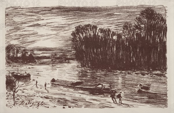 Bords du Loing, près Saint-Mammès, 1896. Alfred Sisley (French, 1840-1899). Lithograph