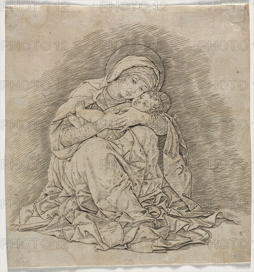 Virgin and Child, 1485-1491. Andrea Mantegna (Italian, 1431-1506). Engraving; sheet: 25.8 x 24 cm (10 3/16 x 9 7/16 in.)