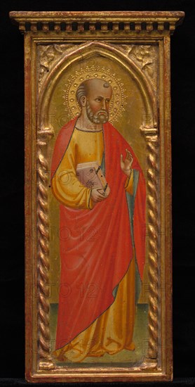 Saint in Red Cloak, late 19th - early 20th century. Italy, late 19th-early 20th century. Tempera on panel; unframed: 33 x 11.4 cm (13 x 4 1/2 in.).