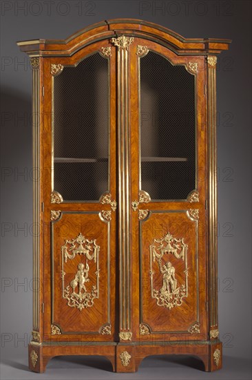 Pair of Bookcases (Bibliothèques), c. 1720. Attributed to Charles Cressent (French, 1685-1768). Kingwood and rosewood veneers, gilt metal mounts; overall: 247.6 x 132.1 x 57.2 cm (97 1/2 x 52 x 22 1/2 in.).