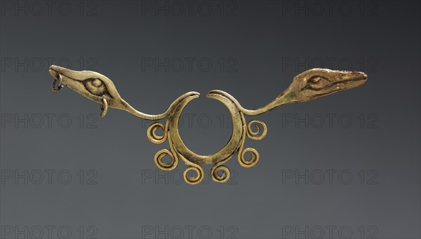 Nose Ornament, c. 500-200 BC. Peru, North Highlands, Chavín de Huantar(?), Chavín style (1000-200 BC). Hammered and cut gold; overall: 2.3 x 5.2 cm (7/8 x 2 1/16 in.).