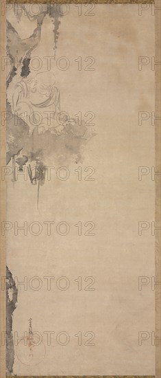 The Zen Priest Choka, 1600-1640. Tawaraya Sotatsu (Japanese, died c. 1640). Hanging scroll; ink on paper; image: 95.8 x 38.7 cm (37 11/16 x 15 1/4 in.); overall: 187.3 x 50.8 cm (73 3/4 x 20 in.).