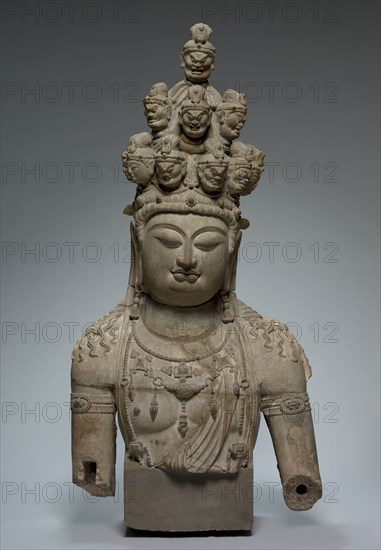 Eleven-Headed Guanyin, 1st quarter 8th Century. China, Tang dynasty (618-907). Gray sandstone; overall: 129.6 x 63.6 x 25.4 cm (51 x 25 1/16 x 10 in.).