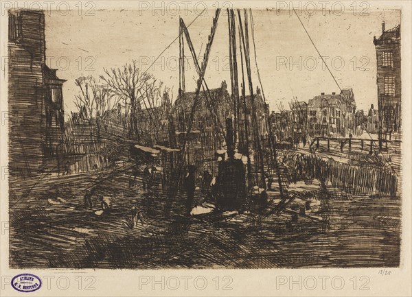 Building Site, Amsterdam. George Hendrik Breitner (Dutch, 1857-1923). Etching