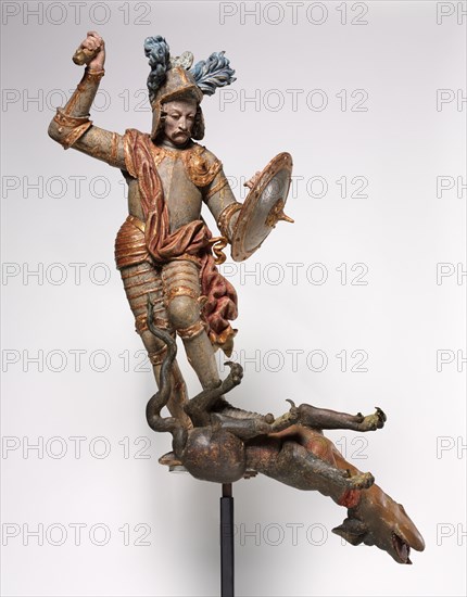 Saint George and the Dragon, late 1600s. South Germany or Austria, late 17th century. Painted and gilded wood; overall: 100.9 x 75.5 x 29 cm (39 3/4 x 29 3/4 x 11 7/16 in.).