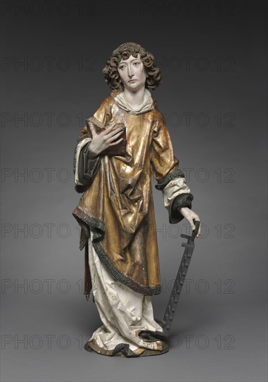 Saint Lawrence, 1502-1508. Tilman Riemenschneider (German, c. 1460-1531). Lindenwood with polychromy and gilding; overall: 93.8 x 38.5 x 21.8 cm (36 15/16 x 15 3/16 x 8 9/16 in.).