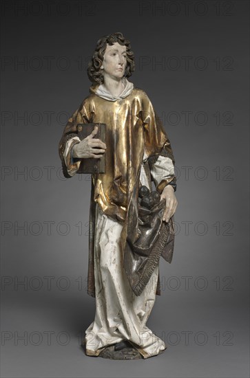 Saint Stephen, 1502-1508. Tilman Riemenschneider (German, c. 1460-1531). Lindenwood with polychromy and gilding; overall: 93.5 x 35 x 23.5 cm (36 13/16 x 13 3/4 x 9 1/4 in.).