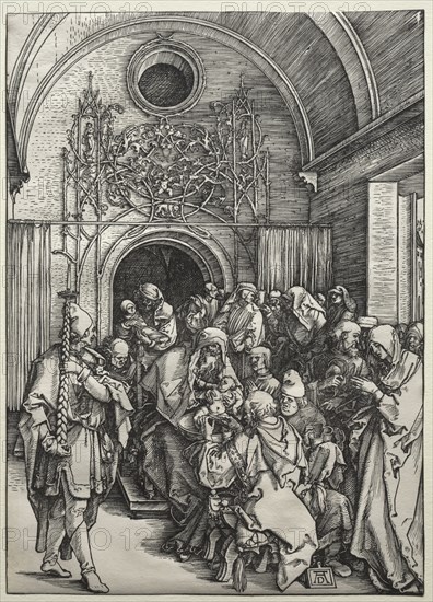 The Life of the Virgin: The Circumcision, c. 1504-1505. Albrecht Dürer (German, 1471-1528). Woodcut