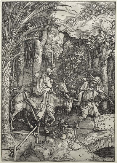 The Life of the Virgin: The Flight into Egypt, c. 1503-1505. Albrecht Dürer (German, 1471-1528). Woodcut
