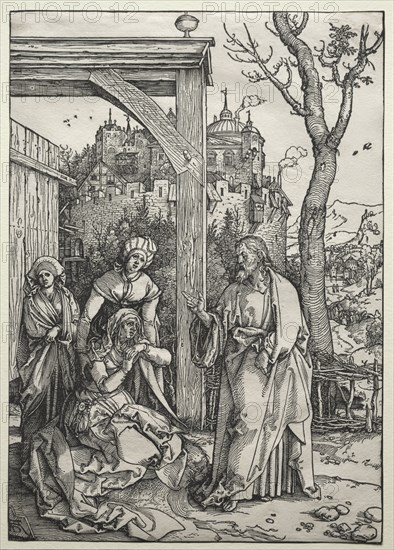 The Life of the Virgin: Christ Taking Leave of His Mother, c. 1504-1505. Albrecht Dürer (German, 1471-1528). Woodcut