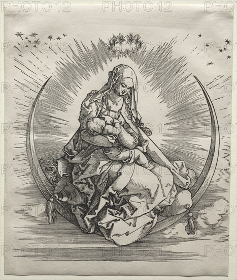 The Life of the Virgin: The Virgin on a Crescent, c. 1510-1511. Albrecht Dürer (German, 1471-1528). Woodcut
