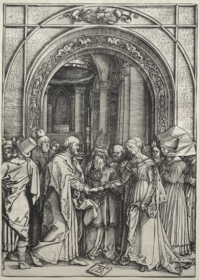 The Life of the Virgin: The Betrothal of the Virgin, c. 1504-1505. Albrecht Dürer (German, 1471-1528). Woodcut