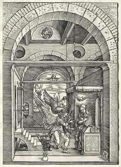 The Life of the Virgin: The Annunciation, c. 1503-1505. Albrecht Dürer (German, 1471-1528). Woodcut