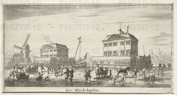 De Block-huysen. Reinier Nooms (Dutch, c. 1623-1667). Etching