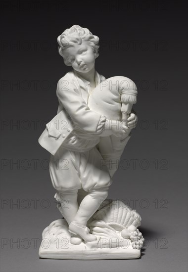 Figure of the Bagpiper, 1748-1752. Vincennes Factory (French), Pierre Blondeau (French), François Boucher (French, 1703-1770). Unglazed soft-paste porcelain (biscuit); overall: 22.9 x 13.4 x 8 cm (9 x 5 1/4 x 3 1/8 in.).