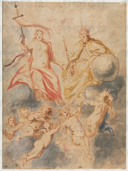 Holy Trinity, c. 1647. Theodor van Thulden (Flemish, 1606-1669). Watercolor and gouache over red chalk; sheet: 27.3 x 20.2 cm (10 3/4 x 7 15/16 in.).