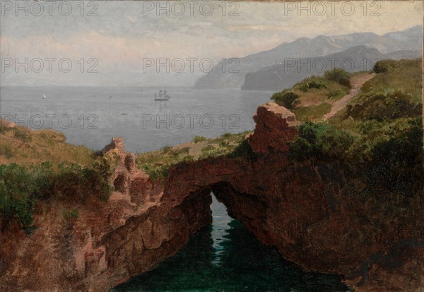 Natural Arch, Capri, 1856. William Stanley Haseltine (American, 1835-1900). Oil on paper mounted on canvas; unframed: 33.1 x 47.8 cm (13 1/16 x 18 13/16 in.).