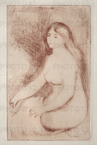 Baigneuse assise, c. 1905. Pierre-Auguste Renoir (French, 1841-1919). Softground etching