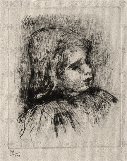 Claude Renoir, de trois-quarts à droite, 1908. Pierre-Auguste Renoir (French, 1841-1919). Softground etching