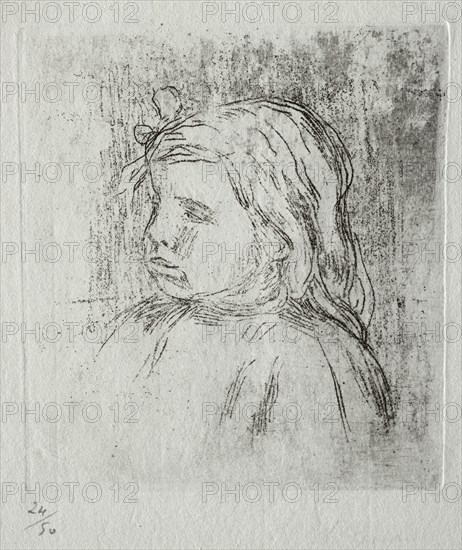 Claude Renoir, de trois-quarts à gauche, 1908. Pierre-Auguste Renoir (French, 1841-1919). Softground etching