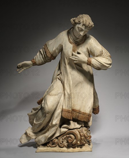 Kneeling Saint, 1750-1800. Germany, Munich, second half 18th century. Painted and gilded wood; overall: 118.1 x 90 x 50 cm (46 1/2 x 35 7/16 x 19 11/16 in.).