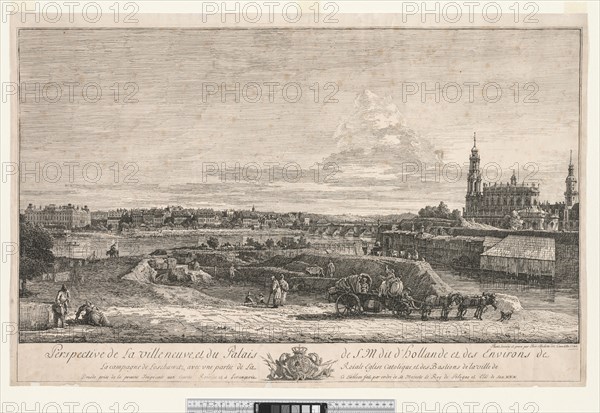 View of Dresden, 1748. Bernardo Bellotto (Italian, 1721-1780). Etching