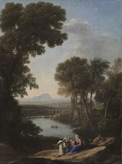 Rest on the Flight into Egypt, early 1640s. Claude Lorrain (French, 1604-1682). Oil on canvas; framed: 239 x 185 x 12 cm (94 1/8 x 72 13/16 x 4 3/4 in.); unframed: 208 x 152.5 cm (81 7/8 x 60 1/16 in.).